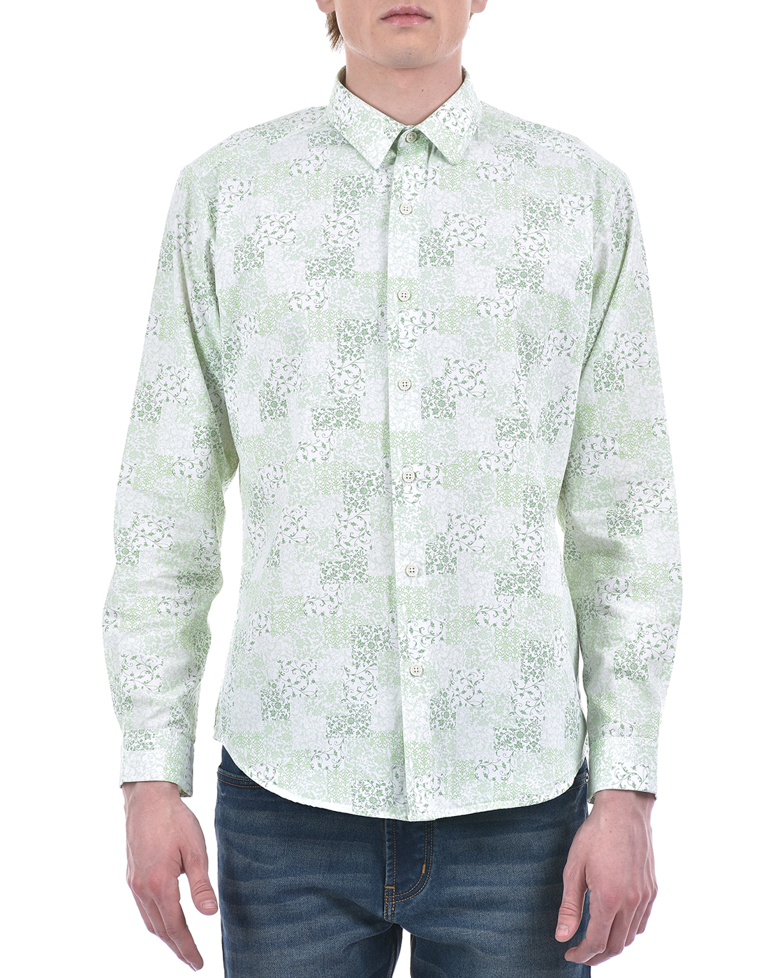 Numero Uno Men Floral Print Green Shirt